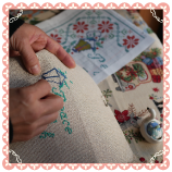 Cross stitch sampler; Peace on earth